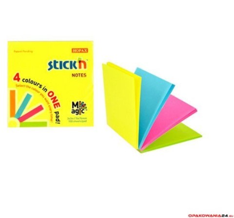 Bloczek STICK"N MAGIC PAD 76x76mm neon m