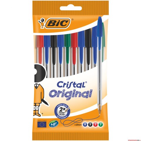 Długopis BIC Cristal Original mix AST, blister 10szt, 830865